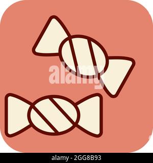 Two candies, illustration, vector on a white background. Stock Vector
