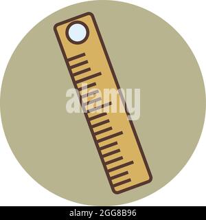 Orange school ruler, illustration, vector on a white background. Stock Vector
