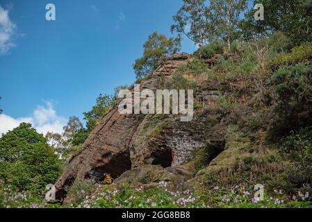 Nanny's Rock, Kinver Edge and The Rock Houses, Rock Houses Trail, Near Stourbridge, Staffordshire Stock Photo