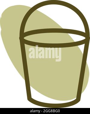 Gardening bucket, illustration, vector on a white background. Stock Vector