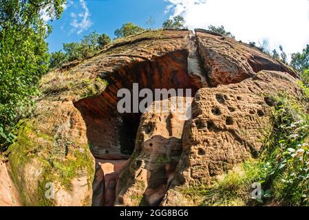 Nanny's Rock, Kinver Edge and The Rock Houses, Rock Houses Trail, Near Stourbridge, Staffordshire Stock Photo