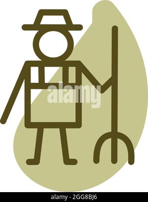 Man in the garden, illustration, vector on a white background. Stock Vector