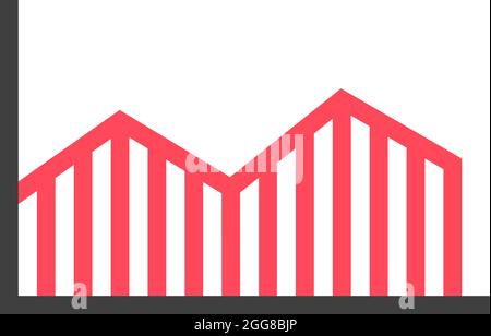 Red graph, illustration, vector on a white background. Stock Vector