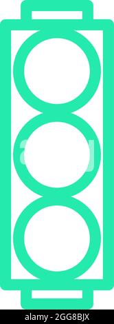 Big traffic light, illustration, vector on a white background. Stock Vector