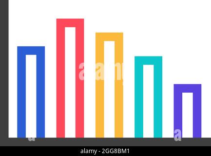 Colorful marketing graph, illustration, vector on a white background. Stock Vector