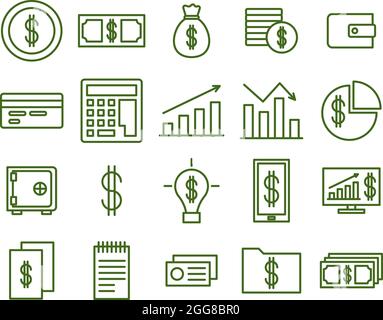 Managing finances, illustration, vector on a white background. Stock Vector