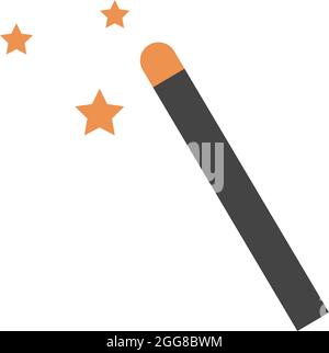 Magic wand, illustration, vector on a white background. Stock Vector