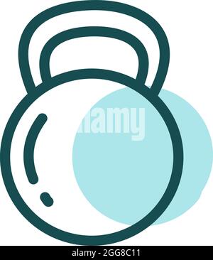 Blue kettleball, illustration, vector on a white background. Stock Vector