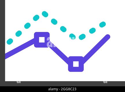 Blue graph, illustration, vector on a white background. Stock Vector