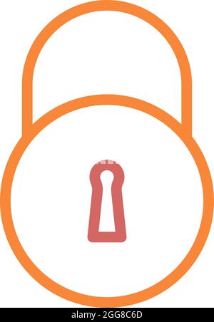 Round lock, illustration, vector on a white background. Stock Vector