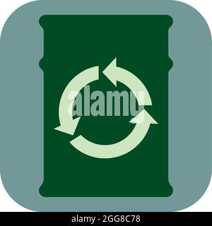 Green oil barrel, illustration, vector on a white background. Stock Vector