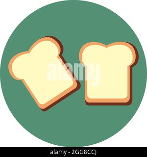 Two slices of toast, illustration, vector on a white background. Stock Vector