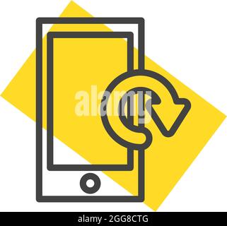 Phone reboot, illustration, vector on a white background. Stock Vector