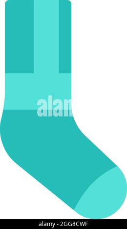 Simple bright blue sock, illustration, vector on a white background. Stock Vector