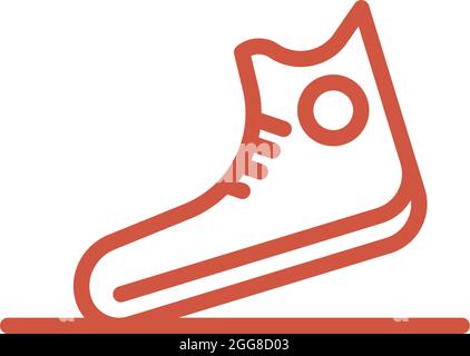 Red sneakers, illustration, vector on a white background. Stock Vector
