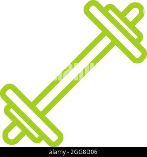 Green dumbbell, illustration, vector on a white background. Stock Vector
