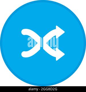 Shuffle music, illustration, vector on a white background. Stock Vector