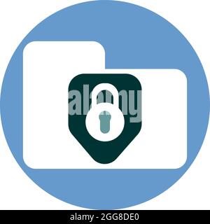 Locked folder, illustration, vector on a white background. Stock Vector