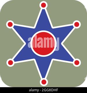 Sheriff star, illustration, vector on a white background. Stock Vector