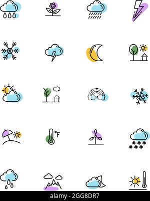 Weather cast, illustration, vector on a white background. Stock Vector