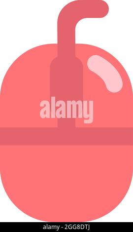 Red computer mouse, illustration, vector on a white background. Stock Vector