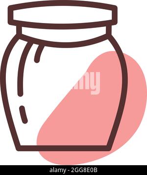 Carrot jam jar, illustration, vector on a white background. Stock Vector