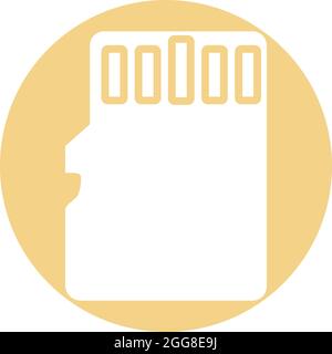 Micro sd memory card , illustration, vector on a white background. Stock Vector