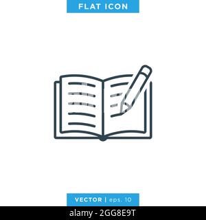 Book icon vector stock illustration design template. Vector eps 10. Stock Vector
