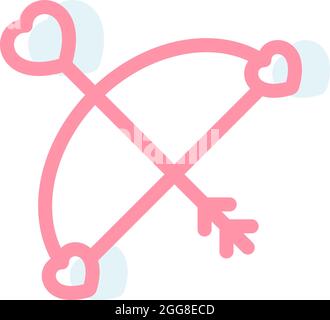 Love bow and arrow, illustration, vector on a white background. Stock Vector