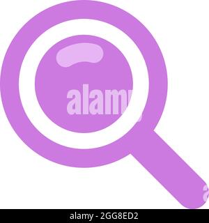 Purple search magnifier, illustration, vector on a white background. Stock Vector