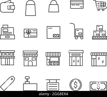 Shopping spree, illustration, vector on a white background. Stock Vector