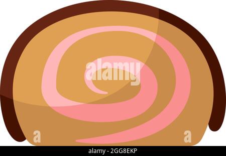 Chocolate roll, illustration, vector on a white background. Stock Vector