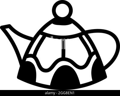 Tea kettle, illustration, vector on a white background. Stock Vector