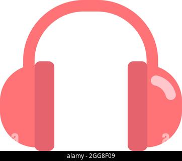 Red headphones, illustration, vector on a white background. Stock Vector