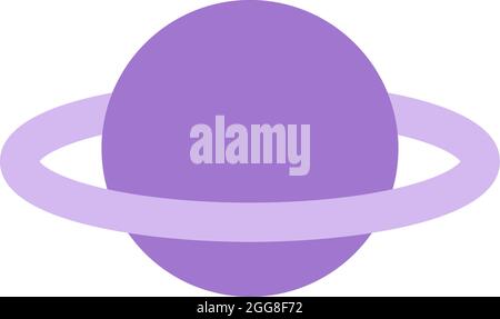 Purple planet, illustration, vector on a white background. Stock Vector