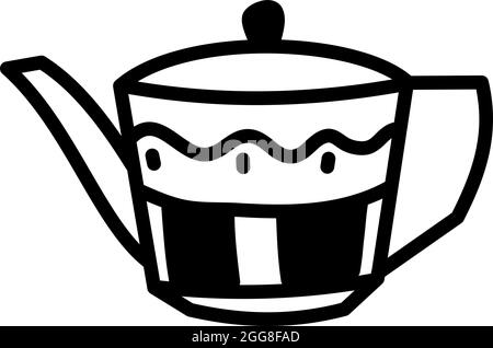 Interesting teapot, illustration, vector on a white background. Stock Vector