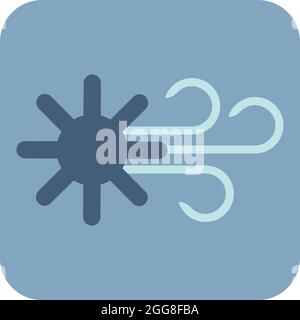 Sunny with strong wind, illustration, vector on a white background. Stock Vector