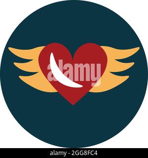 cute heart with wings isolated icon Stock Vector Image & Art - Alamy