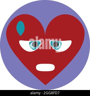Guilty heart, illustration, vector on a white background. Stock Vector