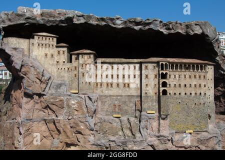 Sumela Monastry near Trabzon model in Miniaturk Museum Stock Photo