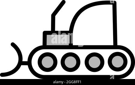 Snow cleaner truck, illustration, vector on a white background. Stock Vector