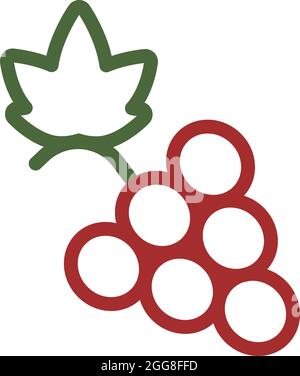 Red grapes, illustration, vector on a white background. Stock Vector