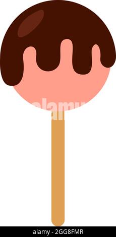 Delicious cake pop, illustration, vector on a white background. Stock Vector