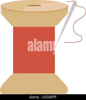 Red bobbin, illustration, vector on a white background Stock Vector