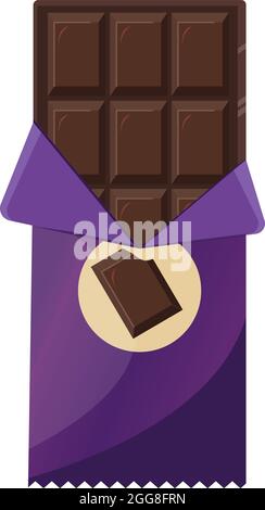 Chocolate bar, illustration, vector on a white background. Stock Vector