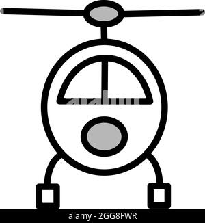 Small helicopter, illustration, vector on a white background. Stock Vector