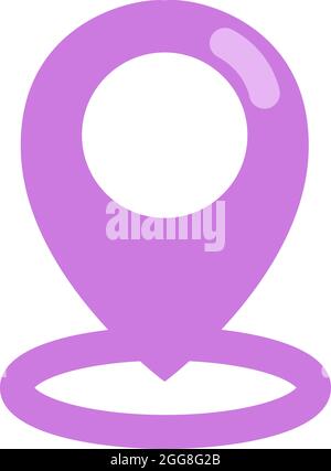 Purple location pin, illustration, vector on a white background. Stock Vector