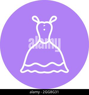 Wedding dress, illustration, vector on a white background. Stock Vector