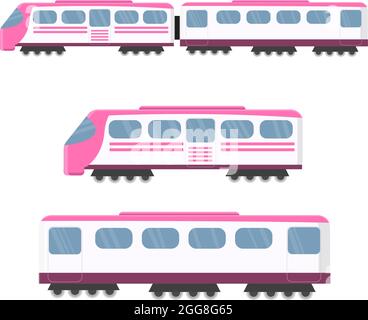 Single Picture of Pink Train on White Background Stock