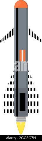 Grey missile, illustration, vector on a white background. Stock Vector